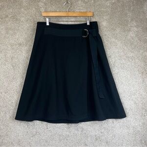 Ann Taylor Skirt Womens 14 Black Flare Back Zip Lined Polyester Blend- 2051*